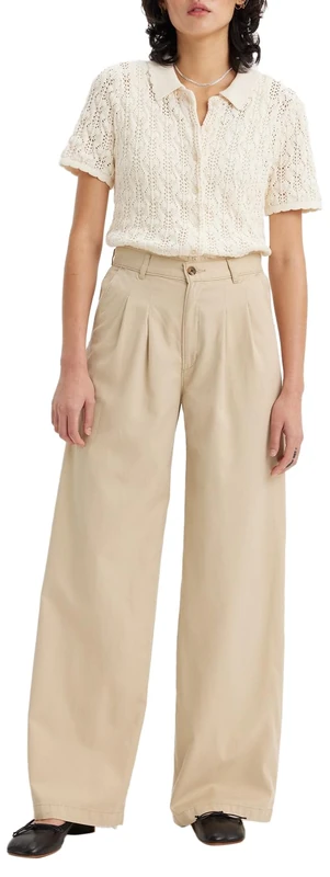 Levi's Pleated Wideleg Trouser Whites, Egret, 28W x 32L