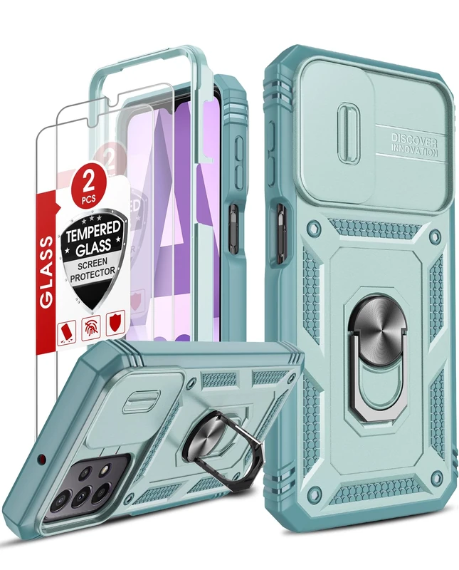 LeYi Case for Samsung Galaxy A23 5G - Camera Slider, Shockproof, Glass