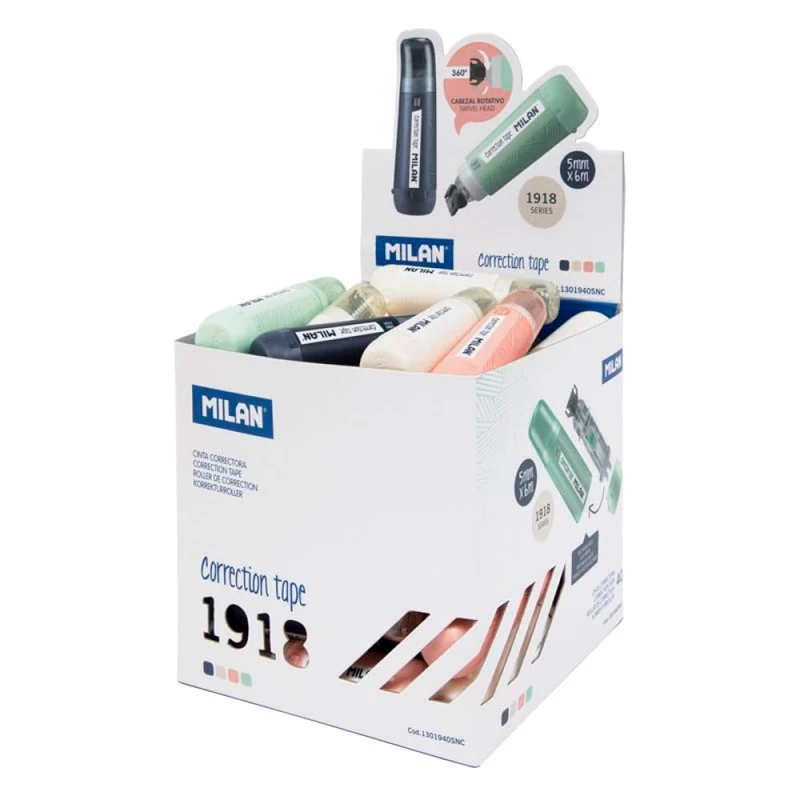 Display Box 40 Correction Tapes 5mm x 6m Milan