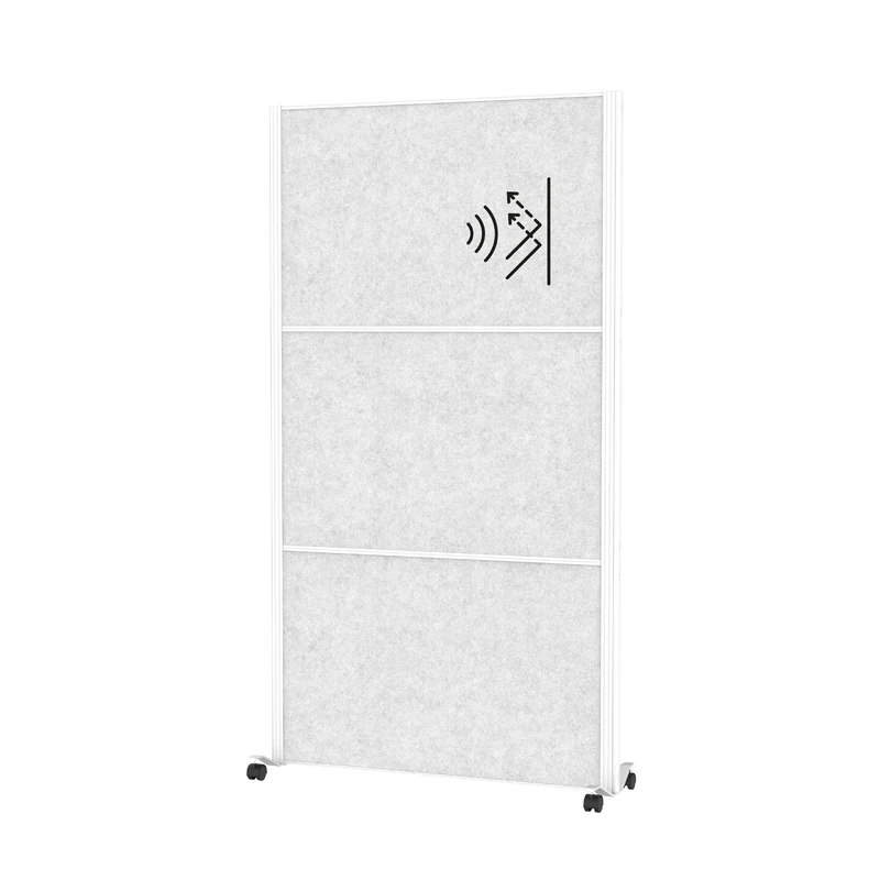 MAUL MAULconnecto Acoustic Divider 180 x 100 cm Room Divider for Office and Desk Freestanding Room Divider with Wheels Ideal as Privacy Screen and Sound Insulation Allergy Friendly Fleece