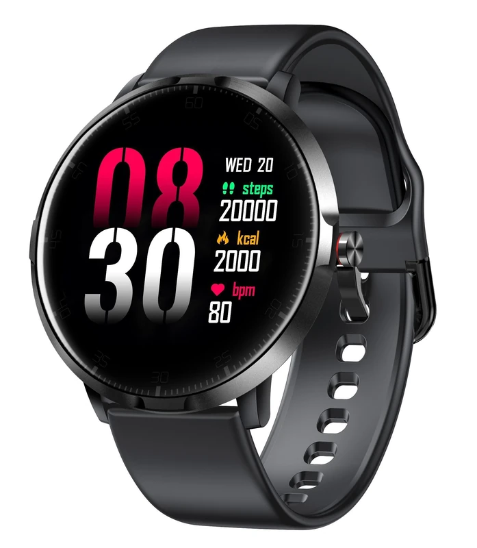 Emporia Watch Basic Smart Watch with Sleep Monitor, Heart Rate Monitor, Blood Oxygen Measurement & Blood Pressure Monitor, Includes Pedometer, Weather Forecast Function, for Men and Women, Black - Image 1