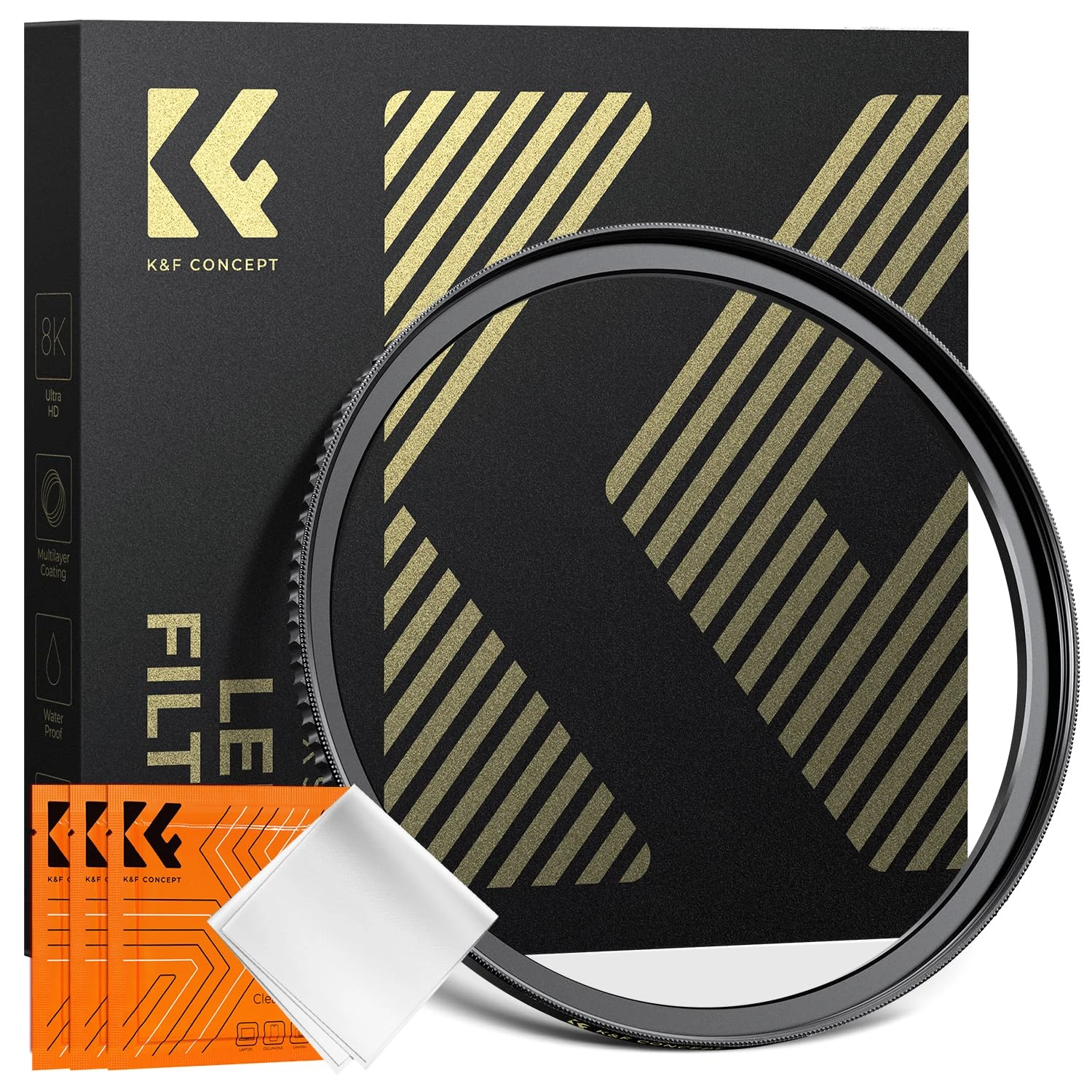 K&F CONCEPT 49mm to 82mm Step-Up Lens Adapter Ring For Filters, Made of Brass, Filter Step Rings Compatible with All 49mm Camera Lens & 82mm UV CPL ND Filter Accessory