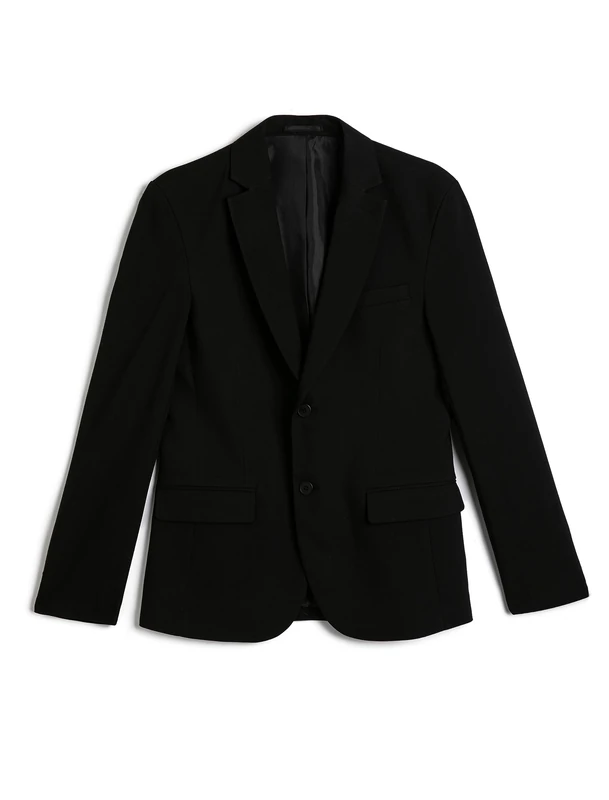Koton Men's Double Pocket Buttoned Blazer Jacket, Black(999), 38