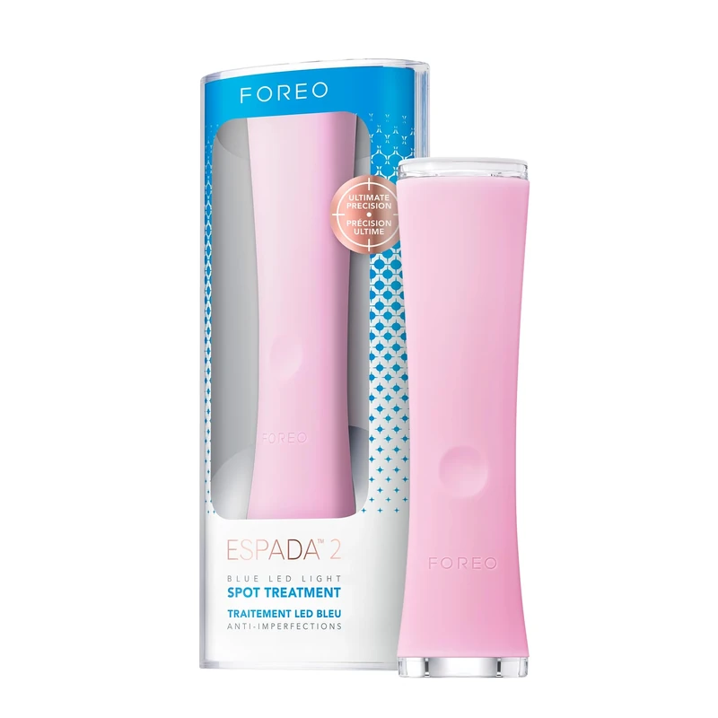 FOREO ESPADA 2 LED Light Therapy, Blemish & Spot Treatment Skincare Device, Medical-grade Silicone, Scar Treatment, Pimple Removal, FDA Cleared, Pearl Pink
