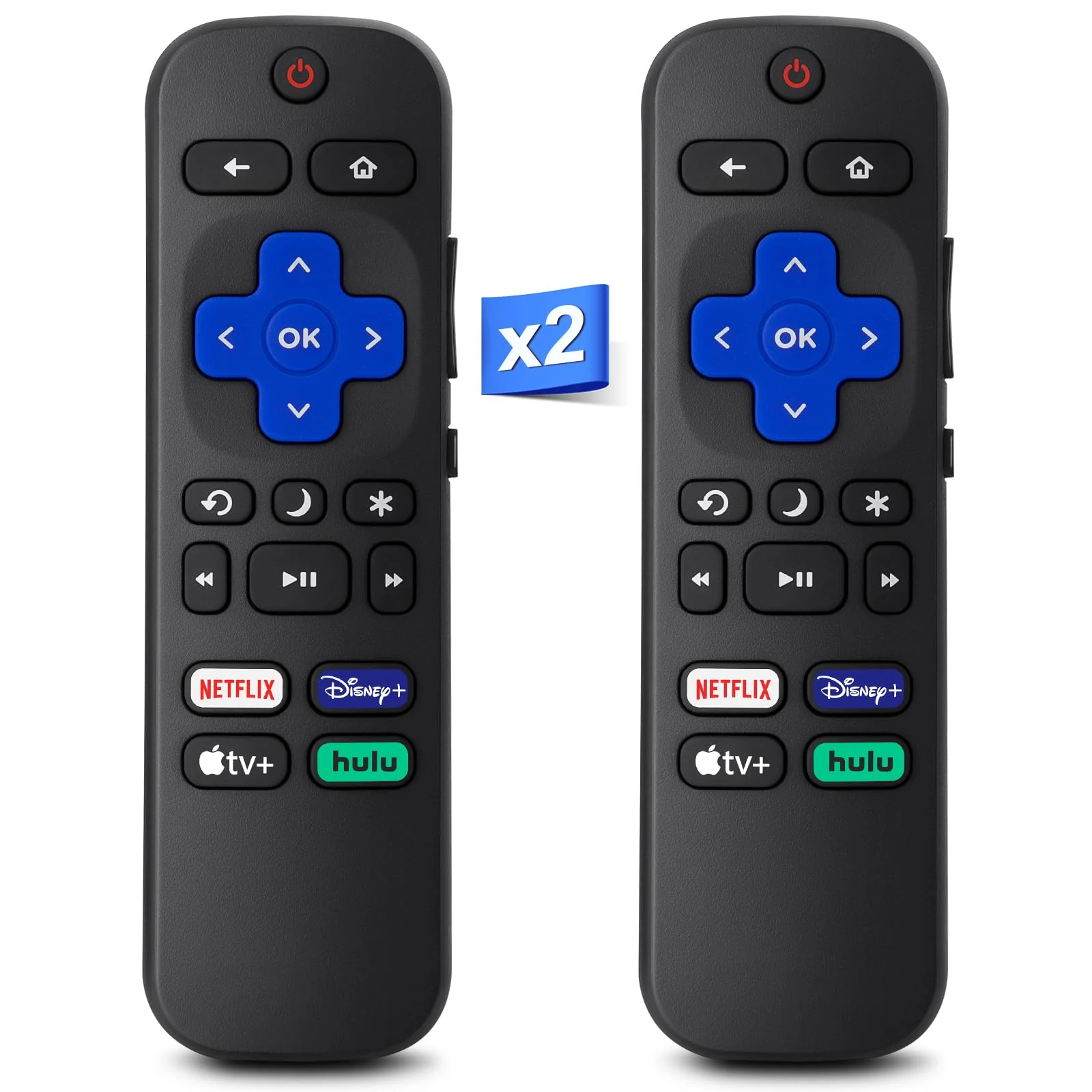 Replacement for Roku-TV-Remote, Compatible for Hisense/Onn/Sharp Roku Series Smart TVsPack of 2