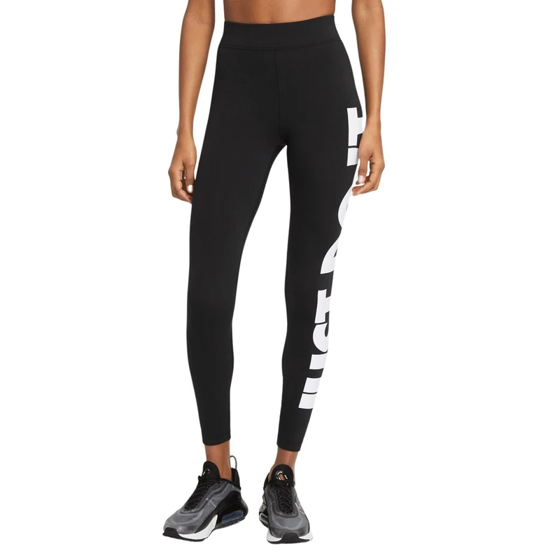 NIKE CZ8534-691 W NSW ESSNTL GX HR LGGNG JDI Leggings Women's Black White Size XS
