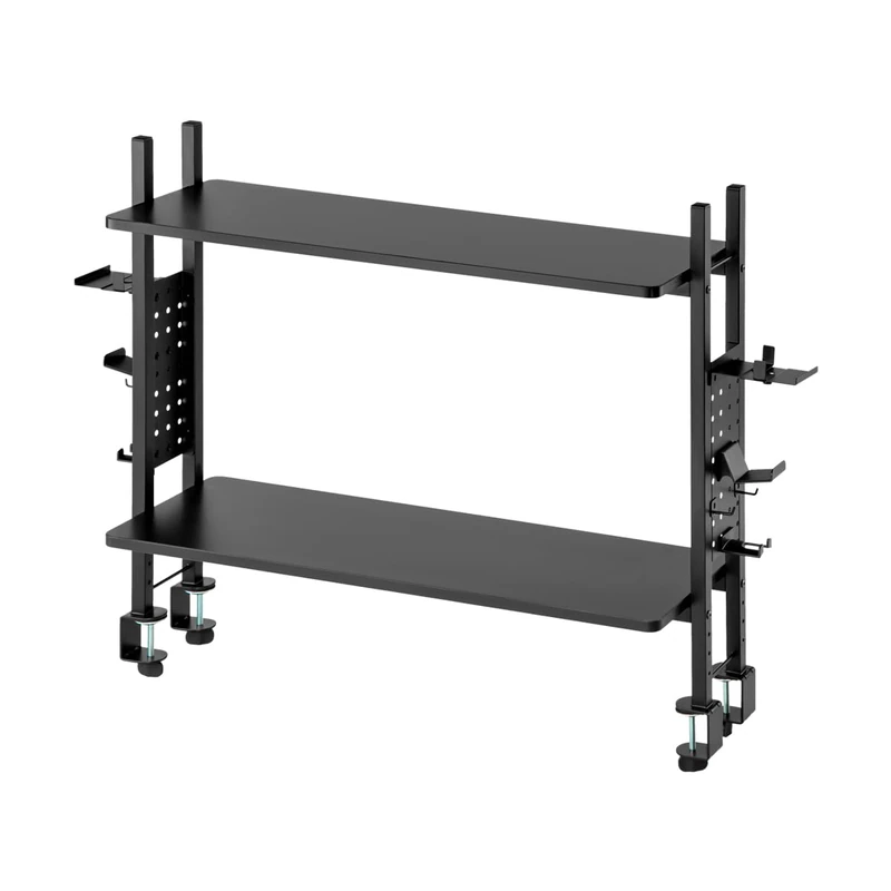 Drift SHELVY Gaming Table Organiser, Shelf with Two Adjustable Shelves, Supports up to 15-30 kg, Easy Installation, Compatible with 1 m Wide Tables, Black Colour