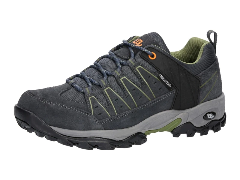Brütting Men's Mount Pinos Low Trekking Shoes, Anthracite, Green, Orange, 9.5 UK