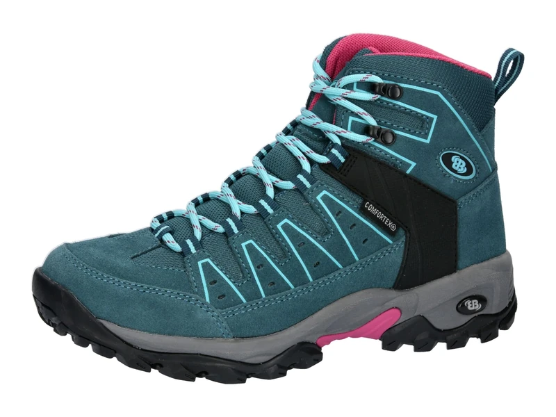 Brütting Women's Mount Pinos High Trekking Boots, Petrol Turquoise Pink, 9.5 UK