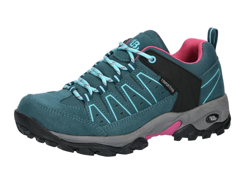 Brütting Unisex Mount Pinos Low Trekking Shoes, Petrol Turquoise Pink, 4.5 UK