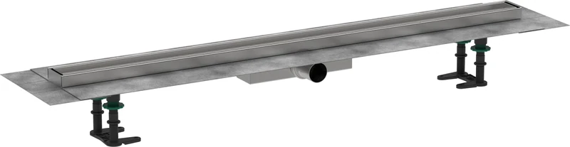 hansgrohe 56171000 RainDrain Compact Complete Set Shower Drain 1000 Tiles for Flat Installation, Clear, 100cm / befliesbar