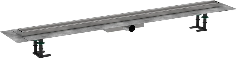 hansgrohe 56173000 RainDrain Compact Complete Set Shower Drain 1200 Can be Tiled for Flat Installation, Clear, 120cm / befliesbar