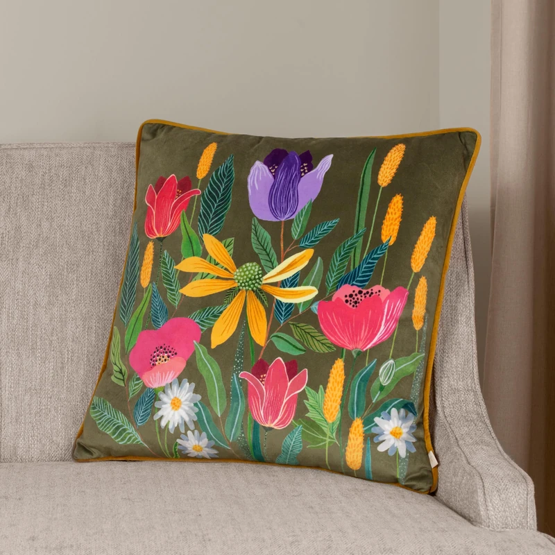 furn. Wylder Nature House of Bloom Celandine Feather Filled Cushion - Twin Pack