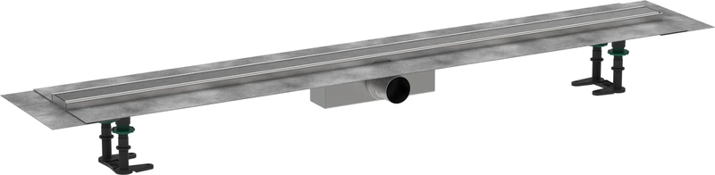 hansgrohe 56184800 RainDrain Compact Complete Set Shower Drain 1200 for Standard Installation Brushed Stainless Steel, 120 cm