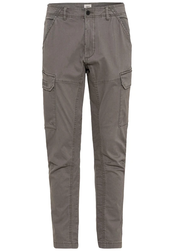 camel active Men's Tapered Fit Cargo Trousers, Gray, 32 W/34 L