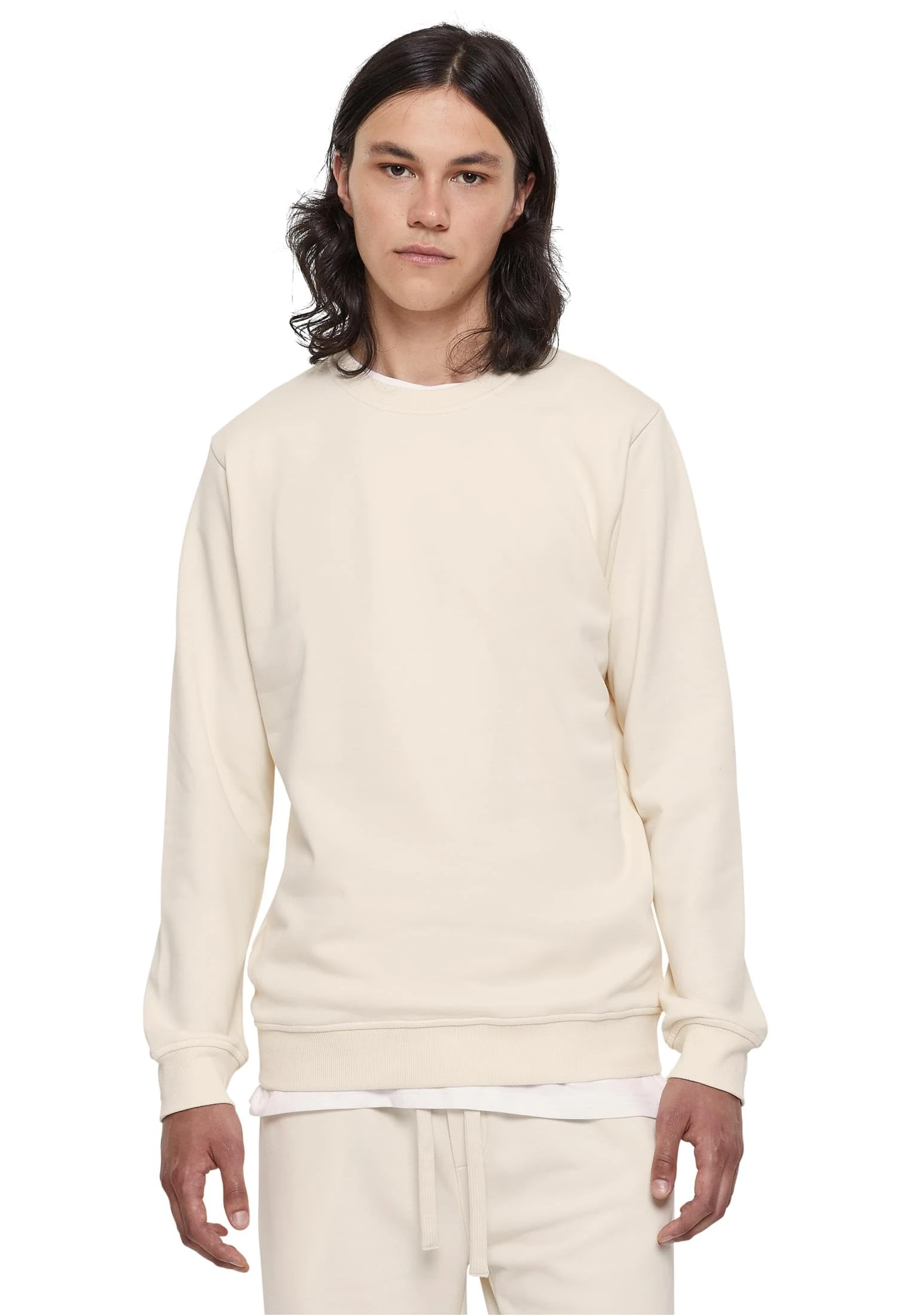 Urban Classics Men's Basic Terry Crew Sweatshirt, Whitesand, XXXXXL