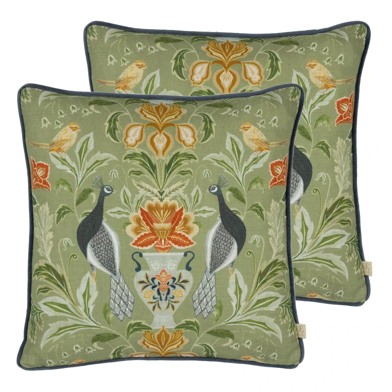 Evans Lichfield Chatsworth Piped Feather Filled Cushion - Twin Pack