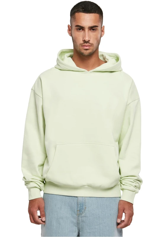 Build your Brand Men's Hooded Pullover Ultra Heavy Cotton Box Hoody, Oversized Hoodie for Men, Cotton, Sizes XS - 5XL, Lightmint, 3XL