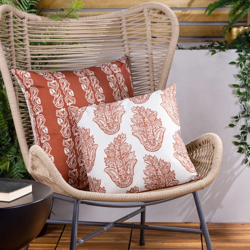 Paoletti Kalindi Stripe Outdoor Polyester Filled Cushion - Twin Pack