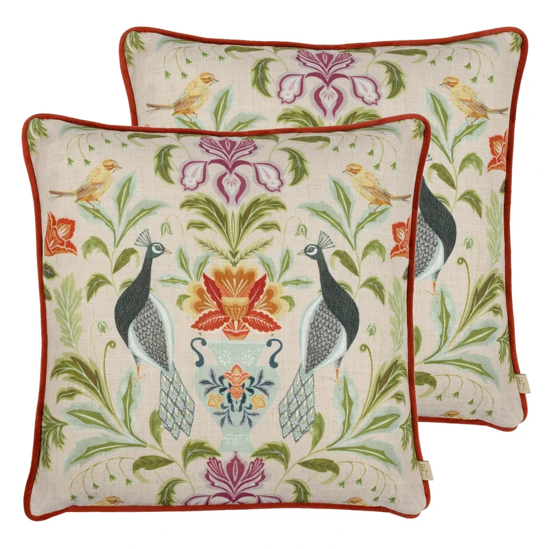 Evans Lichfield Chatsworth Piped Feather Filled Cushion - Twin Pack