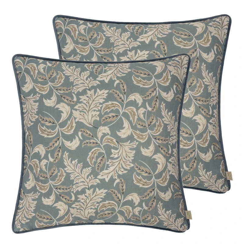 Evans Lichfield Chatsworth Topiary Piped Feather Filled Cushion - Twin Pack - Image 1