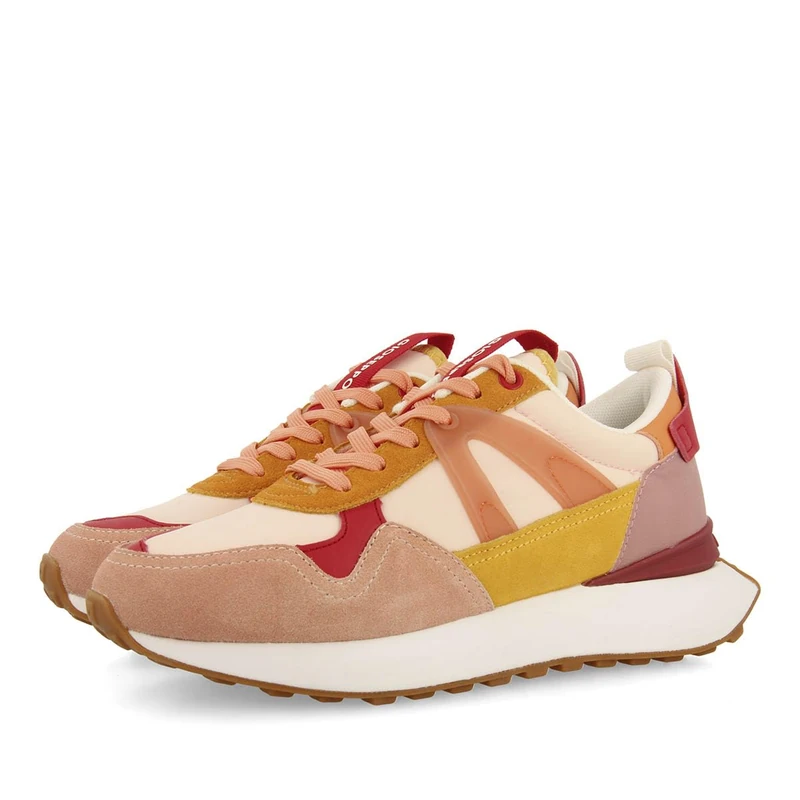 Adair Yellow Sneakers with Multicolor Details for Women, Pink, 4 UK