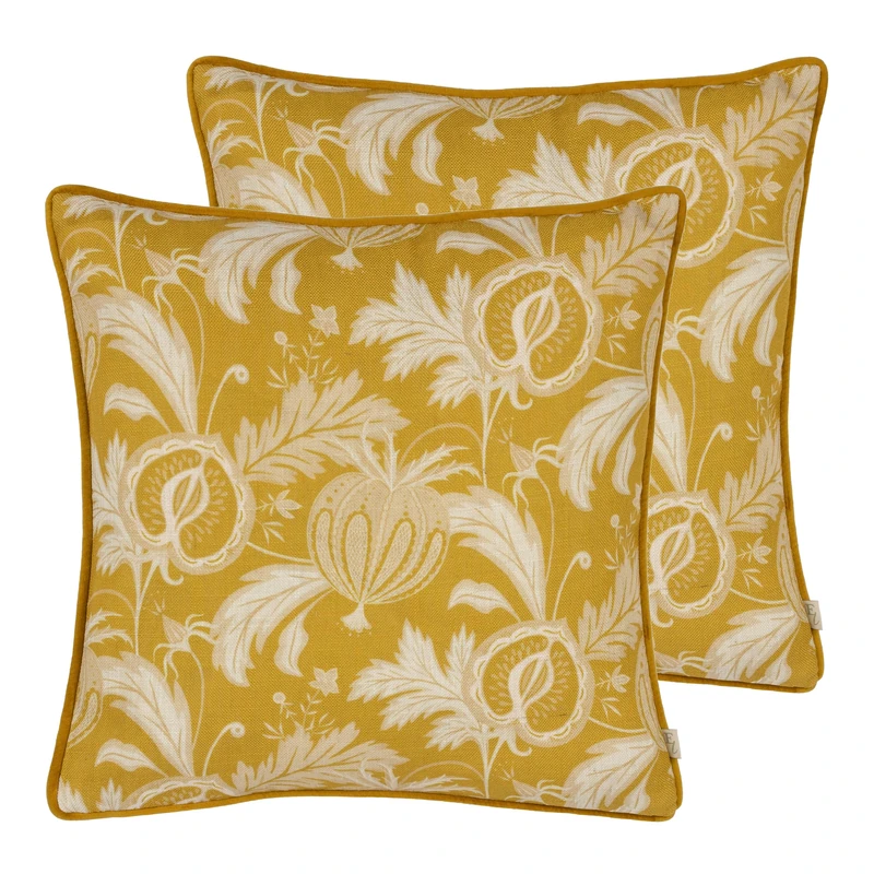 Evans Lichfield Chatsworth Heirloom Piped Feather Filled Cushion - Twin Pack