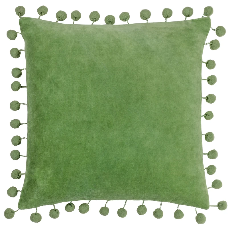 furn. Dora Square Feather Filled Cushion - Twin Pack, Leaf Green, 45 x 45cm