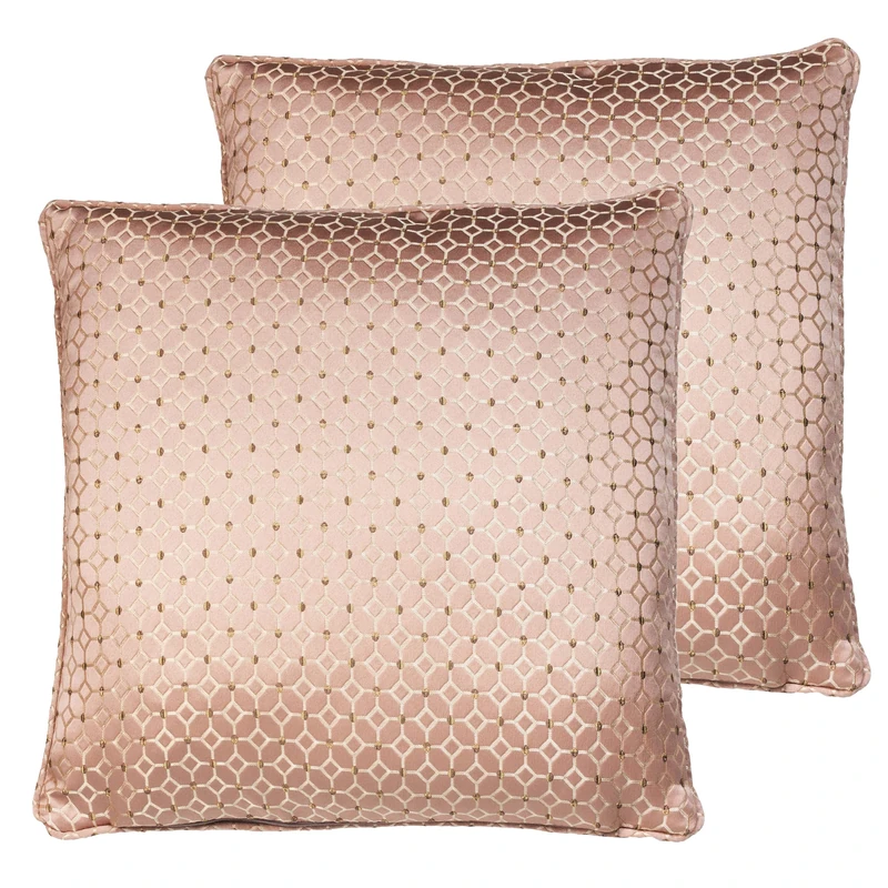 Prestigious Textiles Frame Embroidered Geometric Piped Feather Filled Cushion - Twin Pack