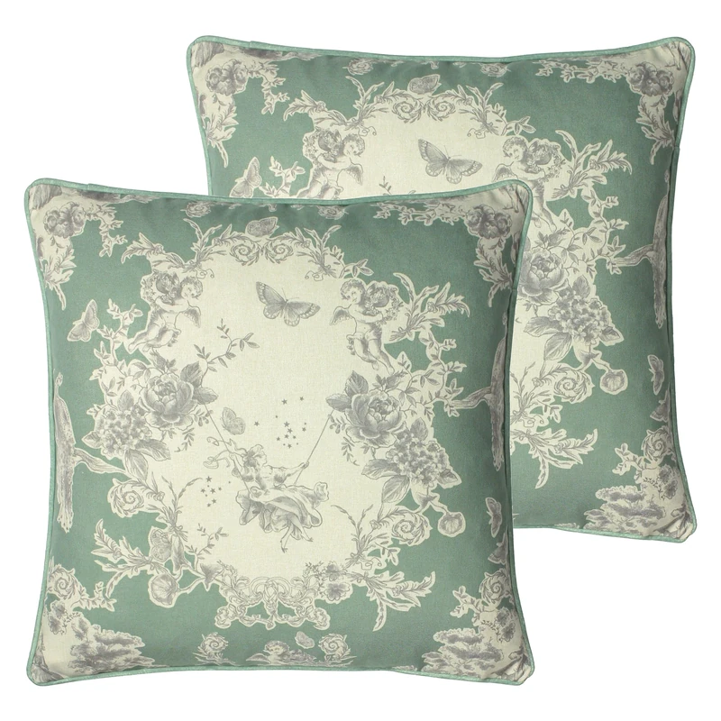 Paoletti Burford Floral Feather Filled Cushion - Twin Pack
