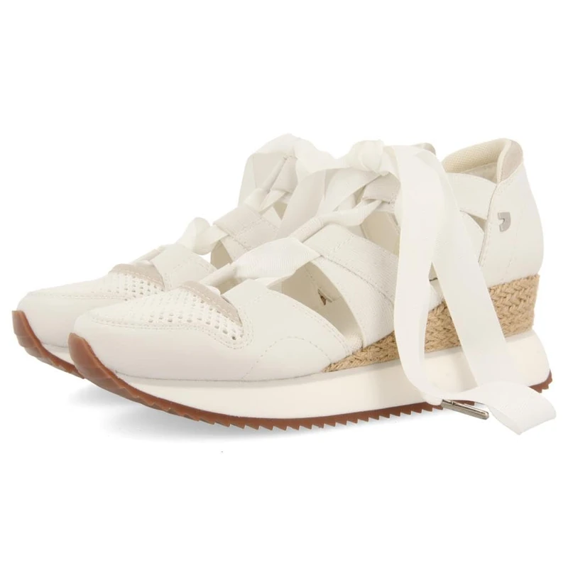GIOSEPPO Beige Espadrille Open Sneakers with Straps for Women Muir, ivory white, 5 UK