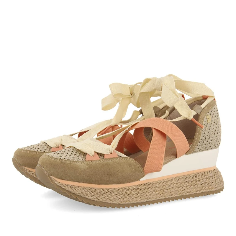 GIOSEPPO Beige Open Sneakers with Wedge for Women TOTNES, beige, 8.5 UK