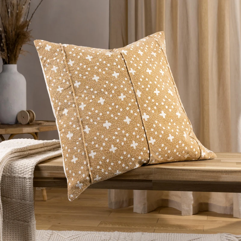 Yard Helm Organic Look Cotton Feather Filled Cushion - Twin Pack