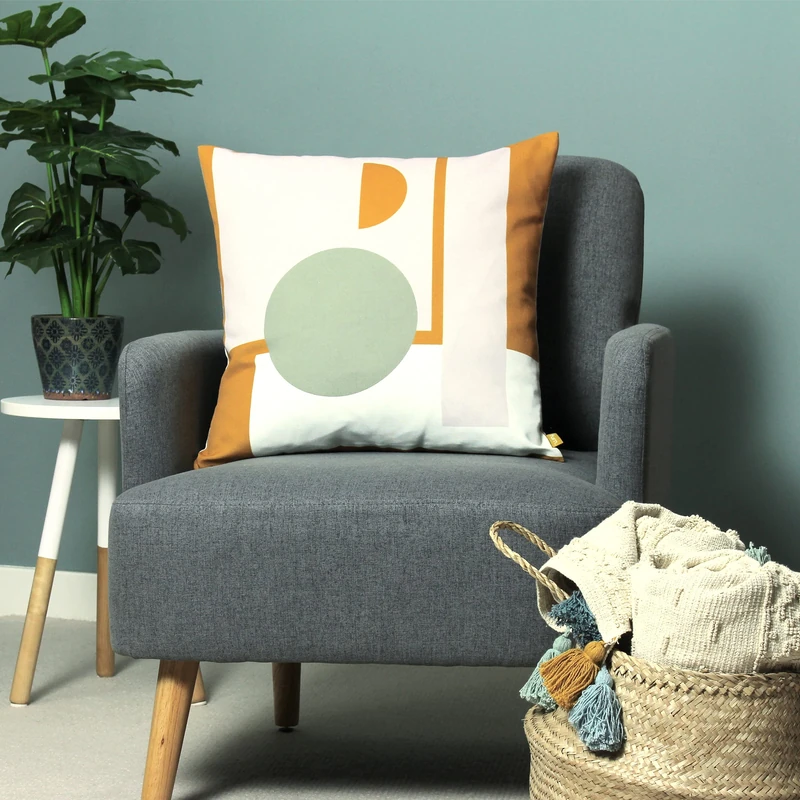 furn. Kula Recycled Feather Filled Cushion - Twin Pack, Multicolour, 50 x 50cm