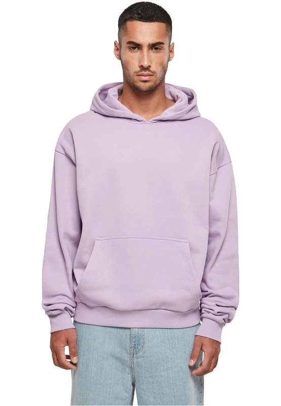 Build your Brand Men's Hooded Pullover Ultra Heavy Cotton Box Hoody, Oversized Hoodie for Men, Cotton, Sizes XS - 5XL, fliederfarben, S Lilac