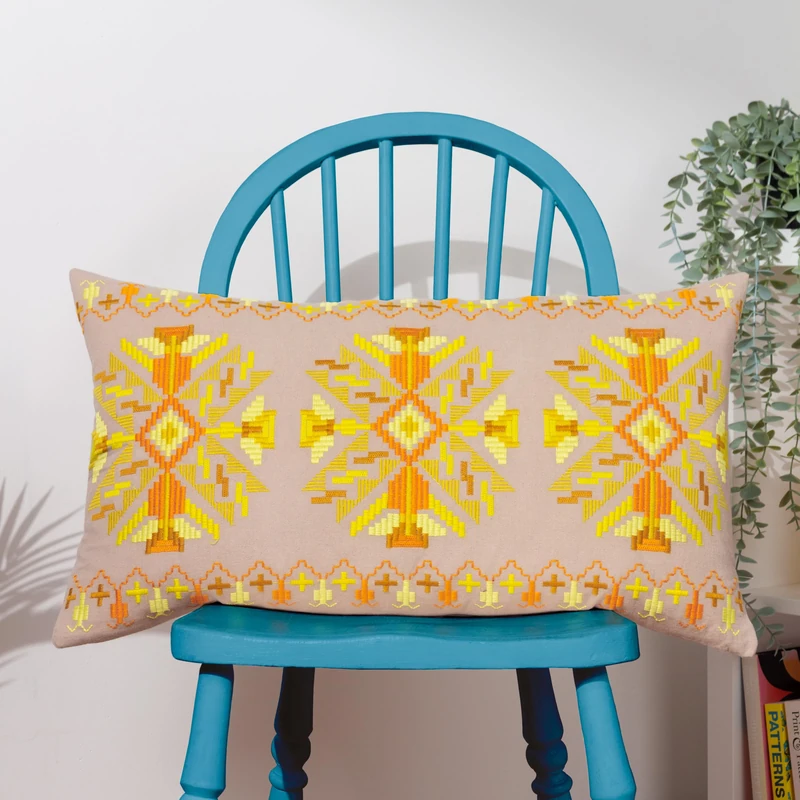 furn. Kalina Feather Filled Cushion - Twin Pack, Yellow, 35 x 60cm