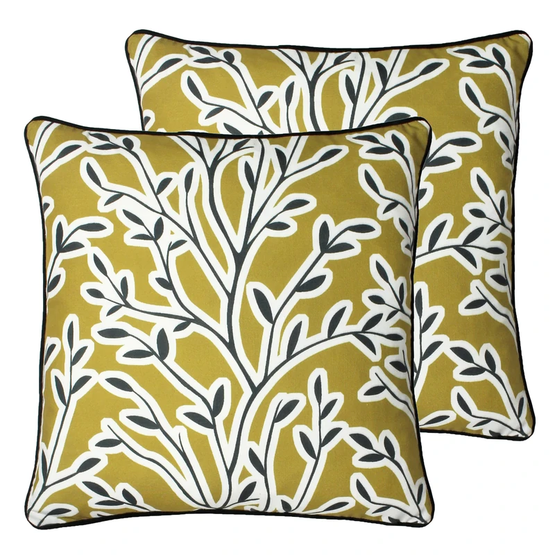furn. Annika Floral Feather Filled Cushion - Twin Pack