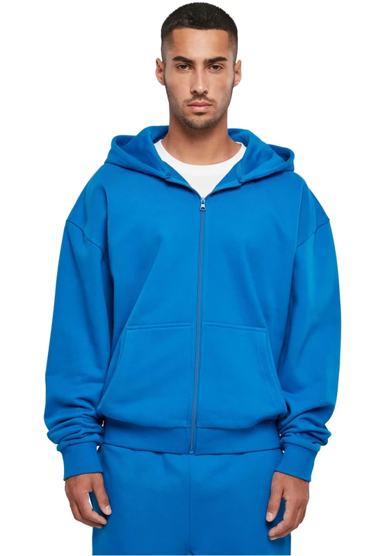 Build your Brand Men's Hoodie Ultra Heavy Zip Hoody, Casual Hoodie with Zip for Men, Sizes XS - 5XL, Cobalt Blue, 4XL