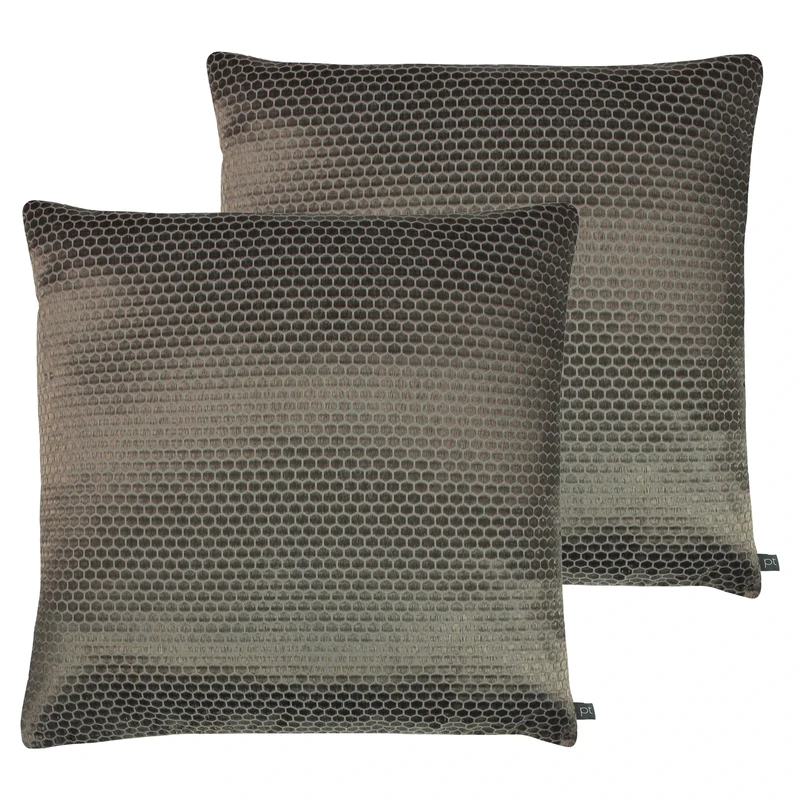 Prestigious Textiles Emboss Metallic Feather Filled Cushion - Twin Pack