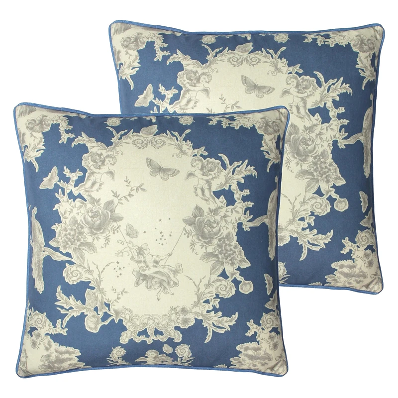 Paoletti Burford Floral Feather Filled Cushion - Twin Pack
