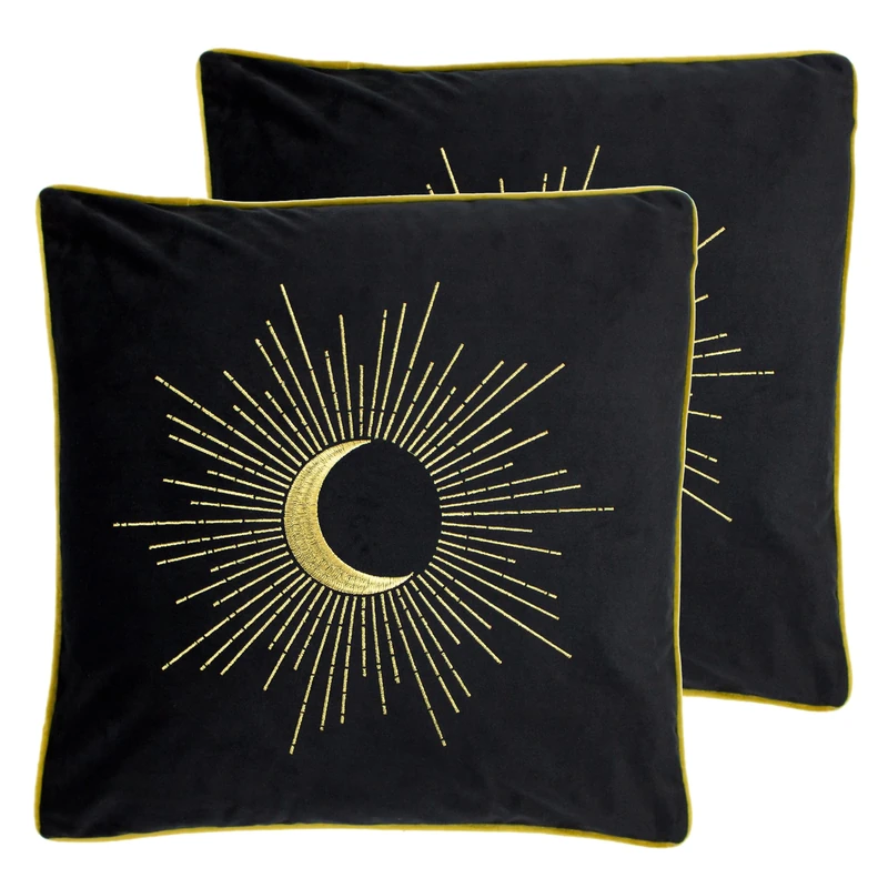 Furn. Astrid Feather Filled Cushion - Twin Pack,Black,50 x 50cm