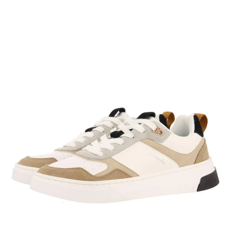 AGLIENTU Beige Retro Style Sneakers for Women, Ivory White, 4 UK