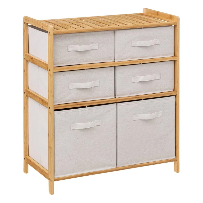 5Five Tidy Box Double Shelf 6 Drawers White
