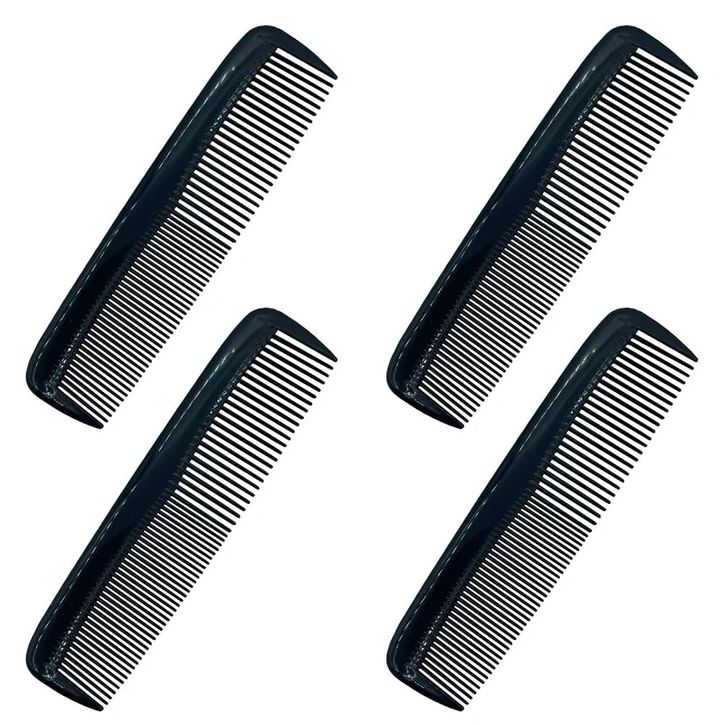 DAZISEN 4 Pieces Hair Combs - Plastic Pocket Combs Fine Dressing Comb Hair Cutting Comb Hairdressing Styling Combs for Women Men
