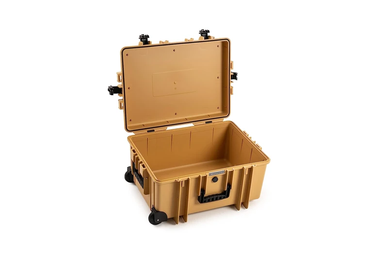 B&W International B&W Outdoor Transport Case, Empty Case, Waterproof According to IP67 Certification, Dustproof, Shatterproof and Indestructible, Desert Tan, Typ 6800 - Innenmaß 58x41x29cm, Type 6800