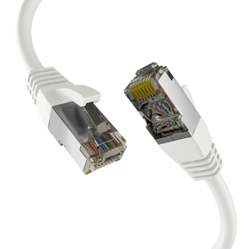 EFB-Elektronik - CAT. 8 network cable up to 40 Gbit - 20 m LAN cable Ethernet cable patch cable with kink protection - PoE transfer of data and power - RJ45 connection, S/FTP PIMF shielding - white