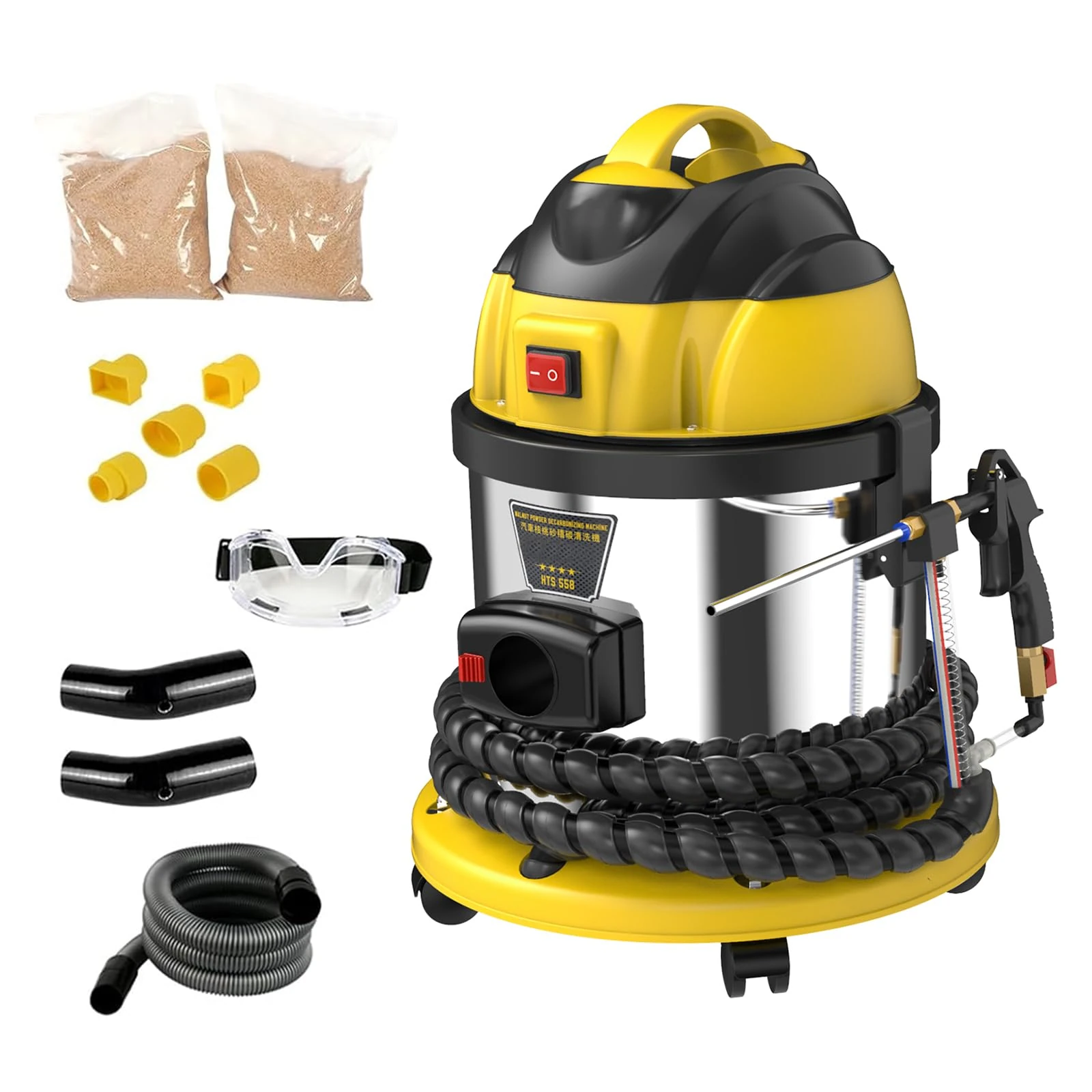 HTS558 Walnut Blaster, Automotive Engine System Cleaning Machine intake valve carbon cleaning Valvetronic System Walnut Powder Sand Carbon Deposit Cleaning Agent