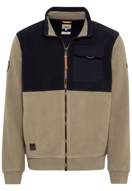 camel active Mens Recycled Polyester Fleece Jacket, Khaki, XL