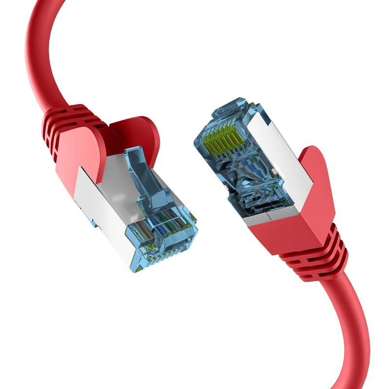 EFB-Elektronik - CAT. 7 network cable up to 10 Gbit - 30 m LAN cable Ethernet cable patch cable with jack/kink protection - RJ45 connection, S/FTP PIMF shielding - red - Image 1