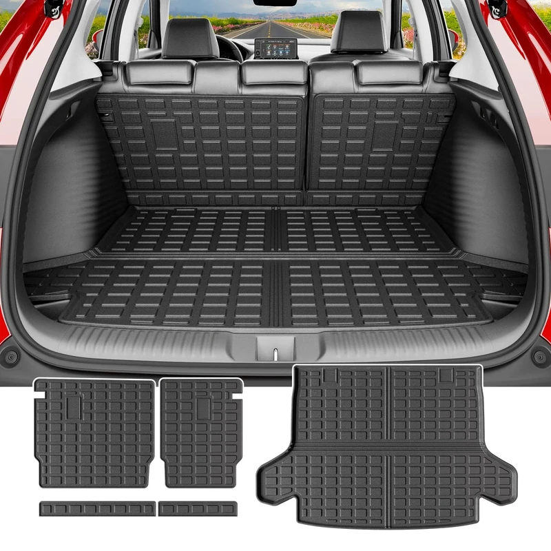 powoq Cargo Liner Compatible with 2023 2024 Honda HRV Car Trunk Mat TPE Backrest Mat Replacement for 2023 2024 Honda HRV Accessories (2023-2024 HRV, Rear Backrest Mat+Rear Trunk Mat)